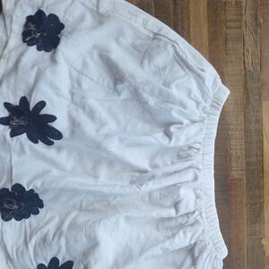 Crewcuts White Skirt with Navy Floral Design